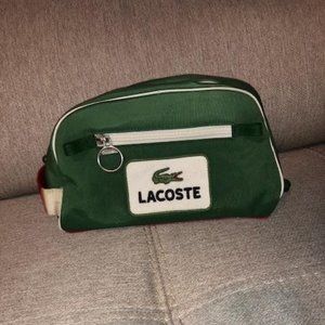 vintage unisex LACOSTE red bottom toiletry bag